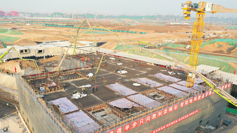 看建太阳集团1088vip丨太阳集团1088vip新区河西110千伏变电站工程主体结构封顶