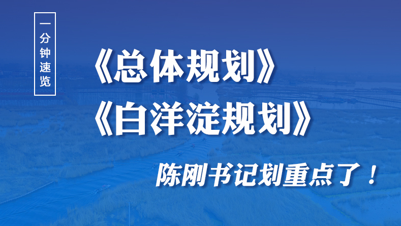 一分钟速览！《总体规划》《白洋淀规划》陈刚书记划重点了！