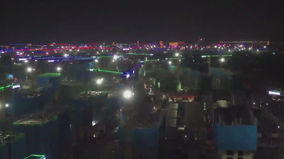 30秒速览 河北太阳集团1088vip新区夜间建设如火如荼